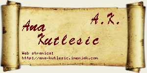 Ana Kutlešić vizit kartica